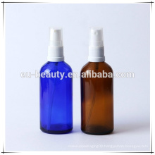 Essential oil glass bottle with plastic oil sprayer pump